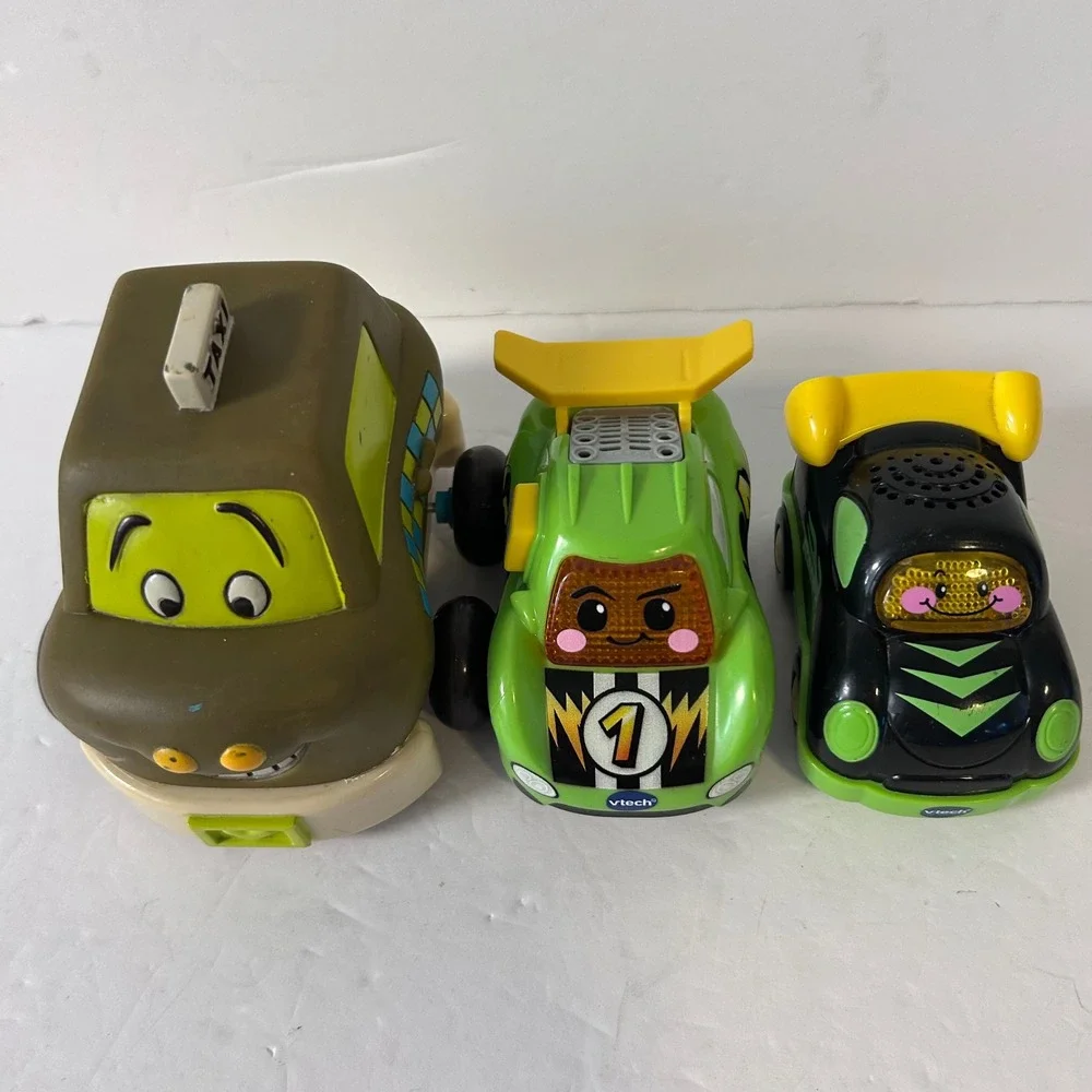 VTech Go Go Smart Wheels Race Cars and B.Toys Taxi Vehicle Lot of 3 Toddler Toys